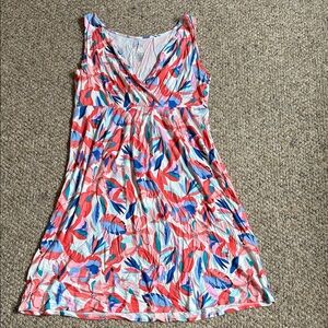 St. John's Bay Colorful Leaf Print Mini Dress